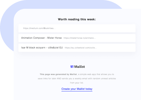 Share your weekly list